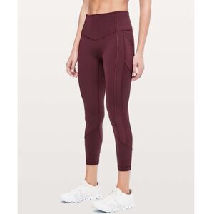 Lululemon All The Right Places High Rise Crop 23 Leggings Women’s 6 Maroon Yoga